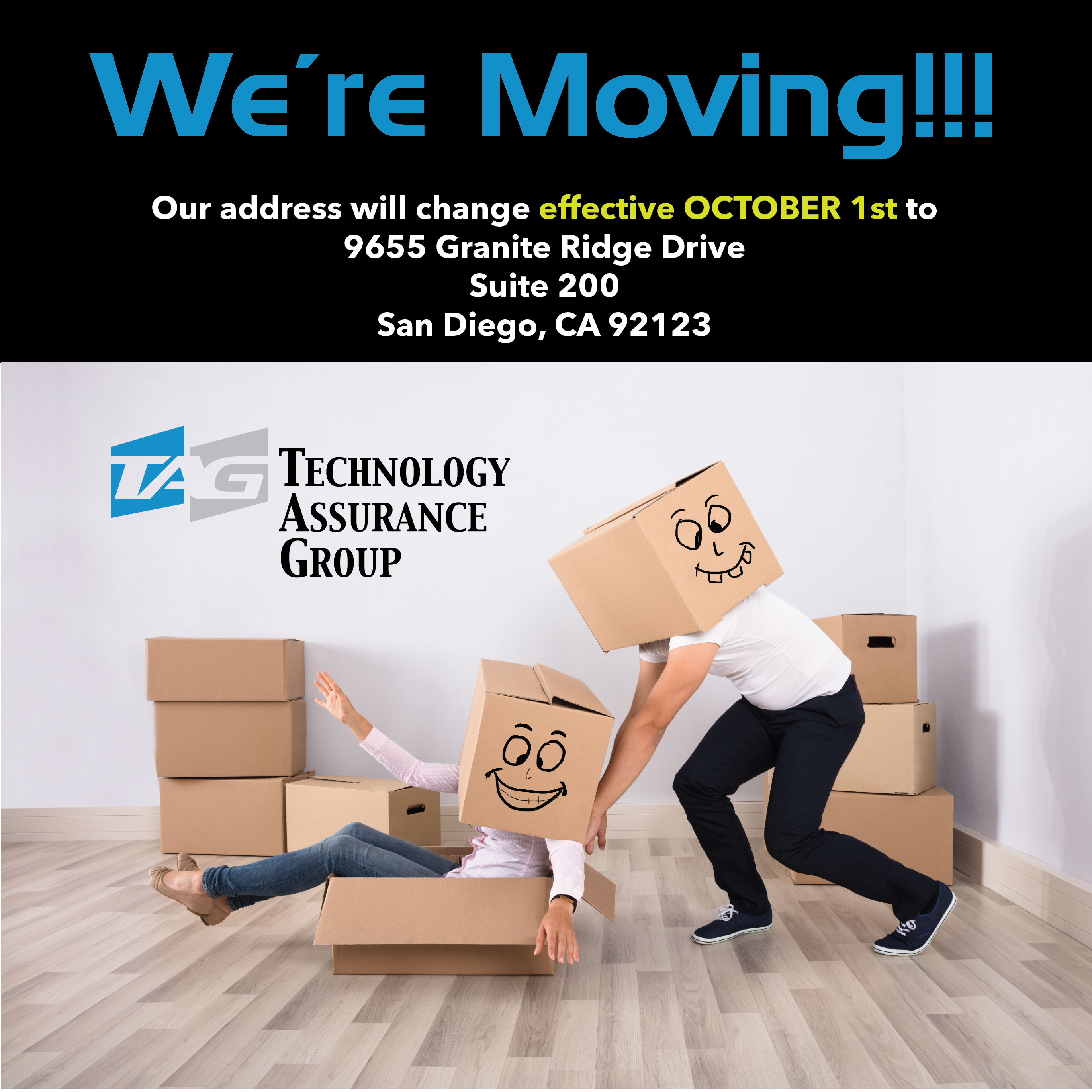 We-re Moving!!! Our address will change effective OCTOBER 1st to 9655 Granite Ridge Drive, suite 200, San Diego, CA 92123