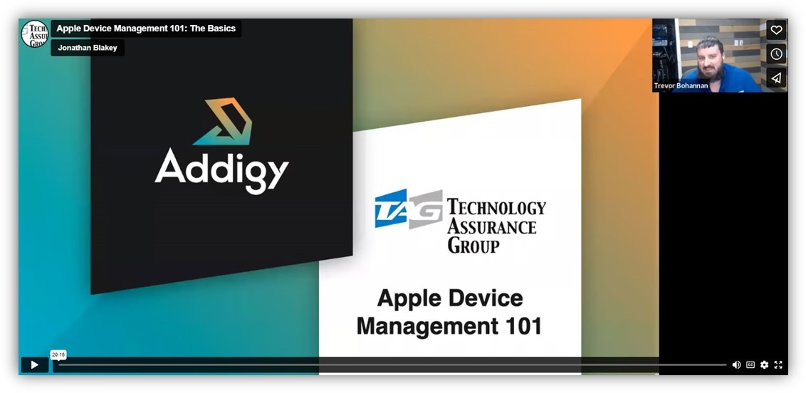 Slide from the 3 Addigy Webinars