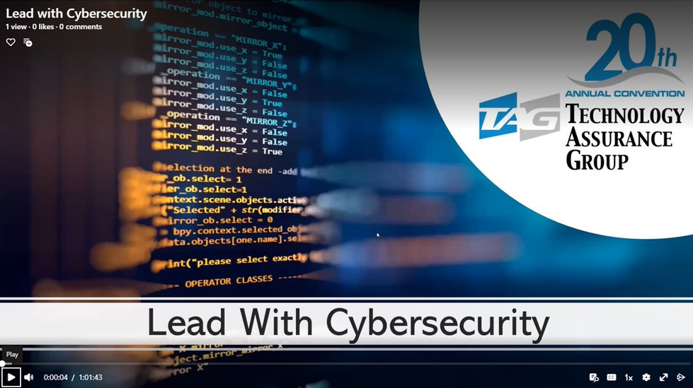 'Lead with Cybersecurity' Webinar Video Screenshot