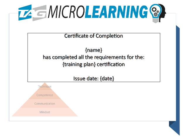 TAG MICROLEARNING Certifocate of Completion