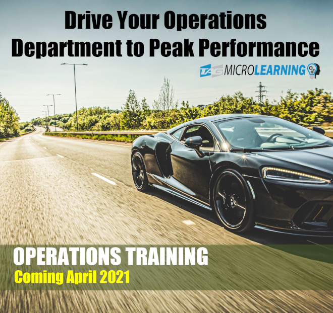 Drive Your Operations Department to Peak Performance. Operations Training Coming April 2021