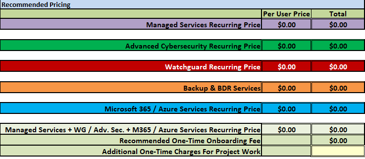 TAG Pricing Calculator