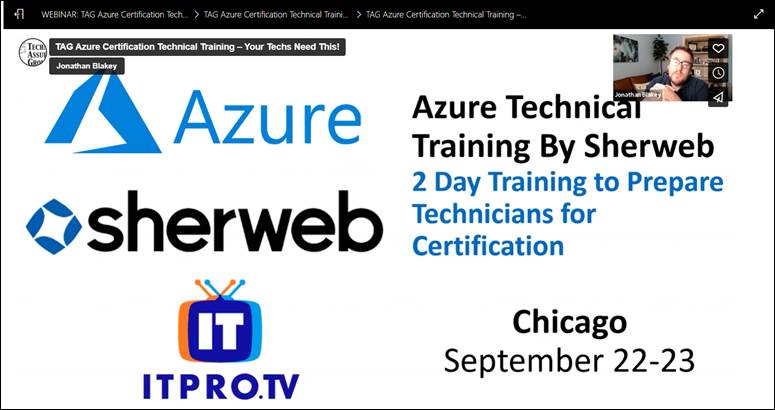 Azure Certification Technical Training be Sherweb Webinar Recording