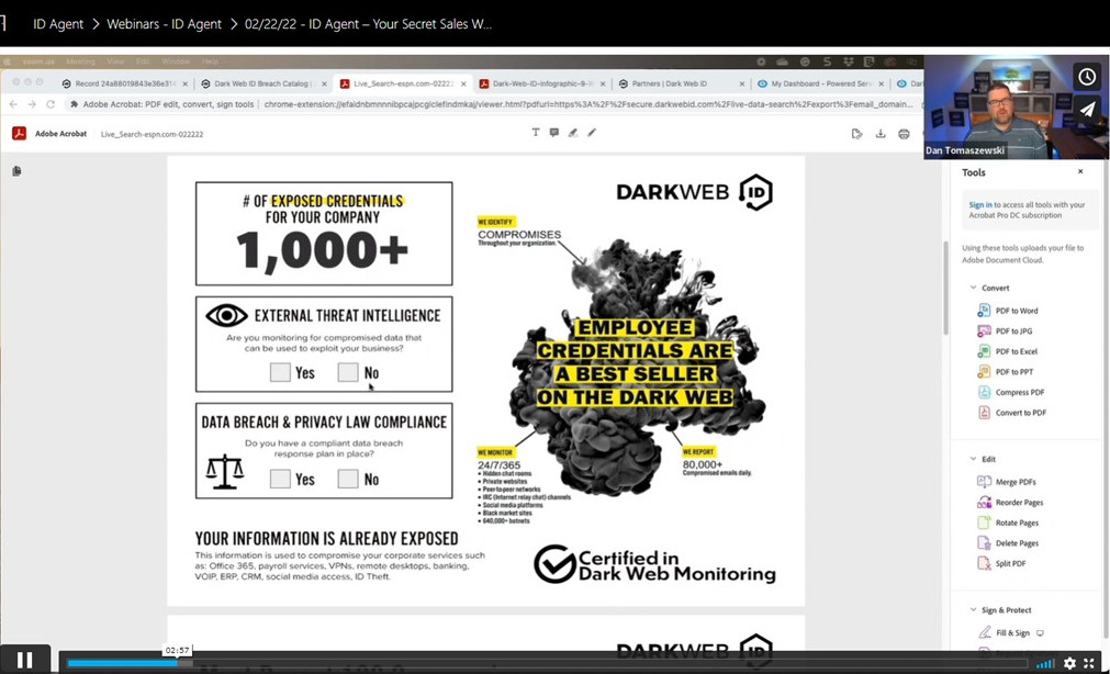 'ID Agent - Your Secret Sales Weapon' Webinar Recording Screen Capture