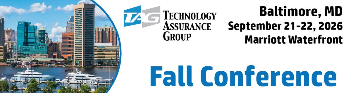 TAG National Fall Conference September 21-22 2026 in Baltimore Maryland Marriott Waterfront downtown waterfront harbor