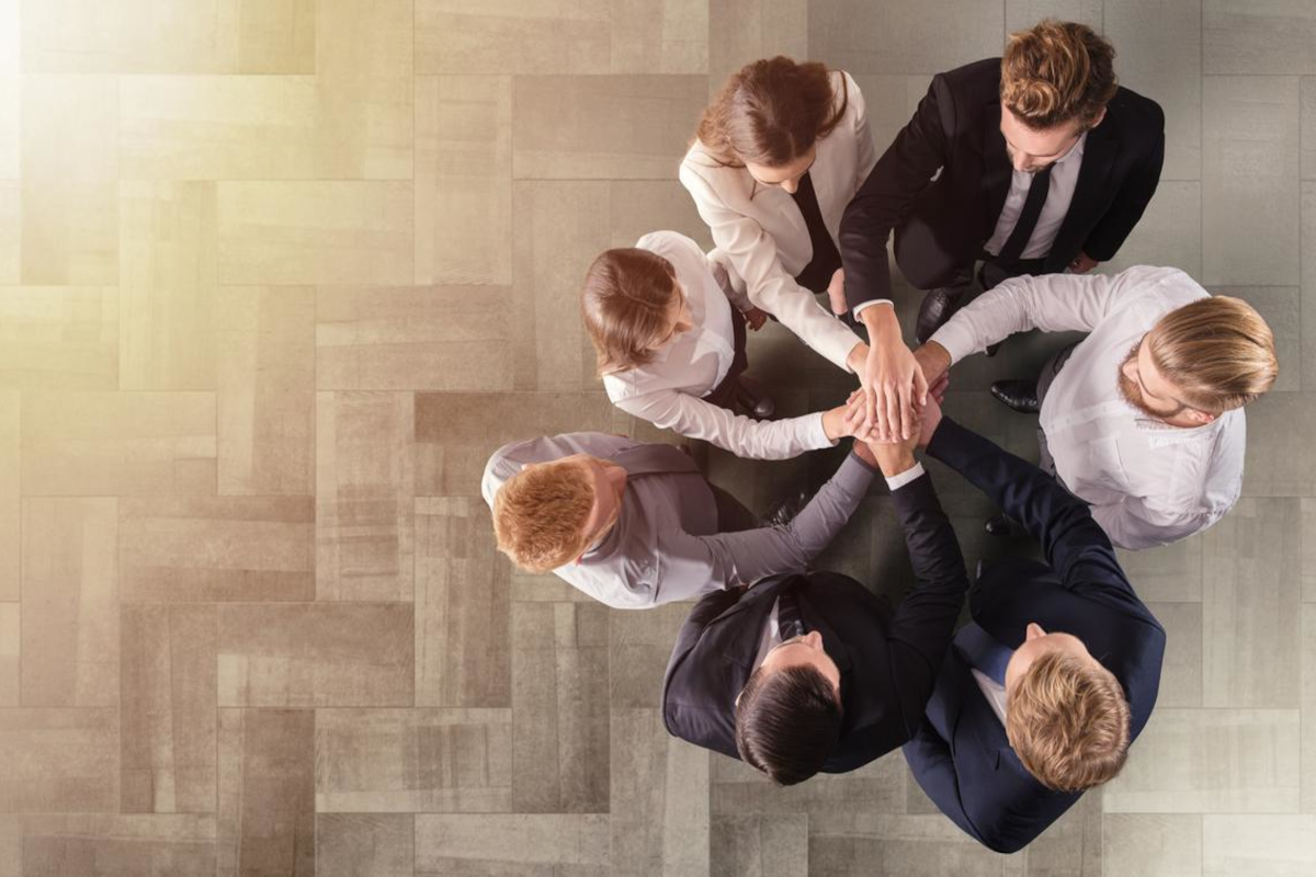 People holding hands together